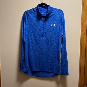 Under armor blue quarter zip heat gear